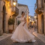 Bohemian Wedding Dress V Neck Bridal Gown Lace 3D Flower Beach Bride Dress