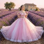 Pink Prom Dress Quinceanera Ball Gown Off Shoulder Beaded Crystal Lace Princess Party Dress