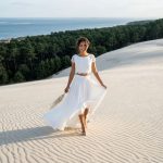 Two Piece Wedding Dress Boho Lace Bridal Gown O Neck Short Sleeve High Low Bride Dress